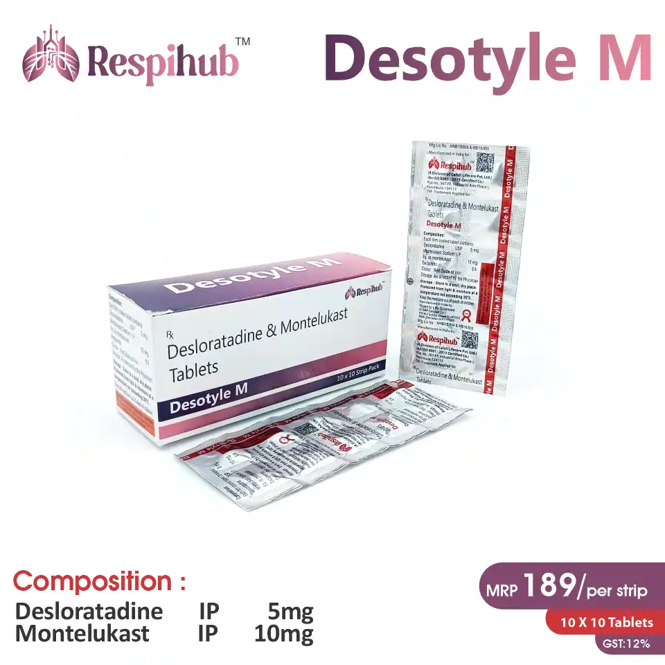 Desloratadine (5mg) + Montelukast (10mg) at the best price in PCD Pharma Franchise for Allergy and Asthma Relief